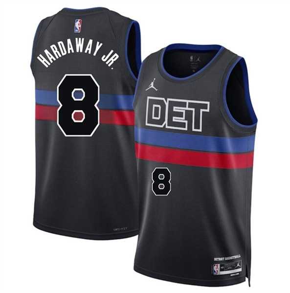 Mens Detroit Pistons #8 Tim Hardaway Jr Black 2024 Statement Edition Stitched Jersey Dzhi